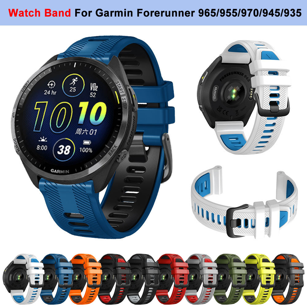 Silicone Watch Band 22Mm - Untuk Garmin Forerunner 965 955 Solar