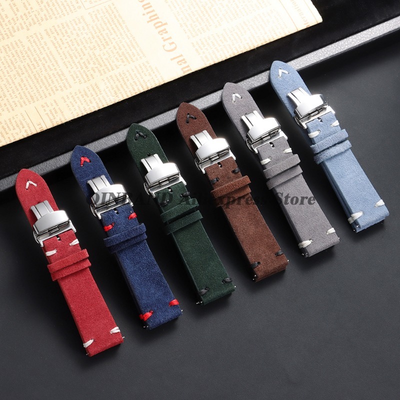 Suede Strap Watch - 18mm 20mm 22mm Tali Jam Tangan
