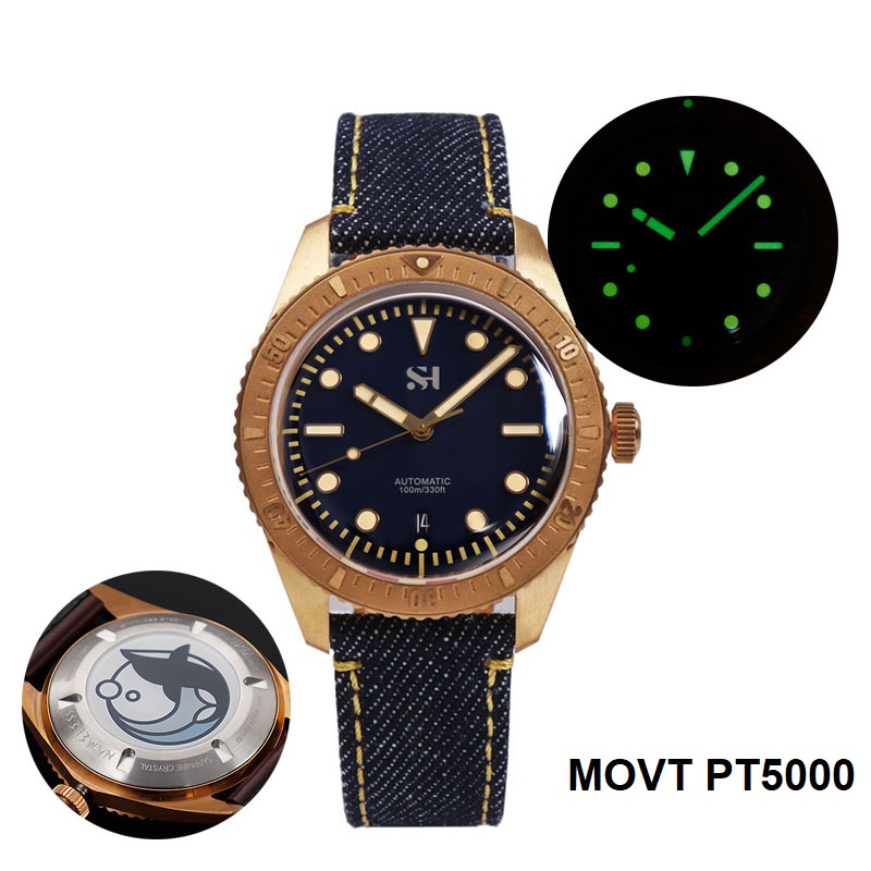 Canvas Strap Watch - Jam tangan pria perunggu 42mm jam