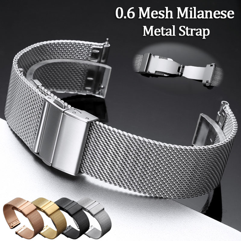 Mesh Strap Metal - 16/18/20/22Mm 0.6Mm Tali Jam Tangan Jaring