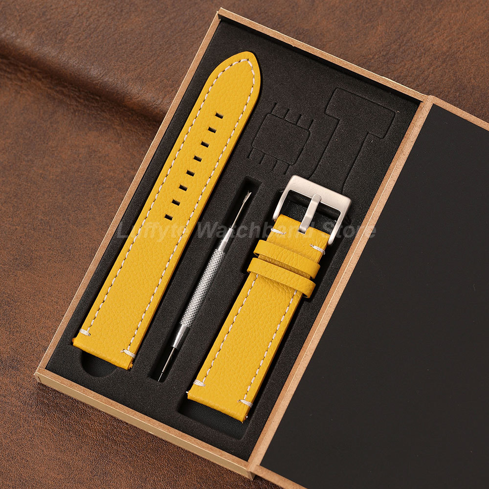 Leather Strap Quick Release - Tali Jam Tangan Tekstur Litchi Dua