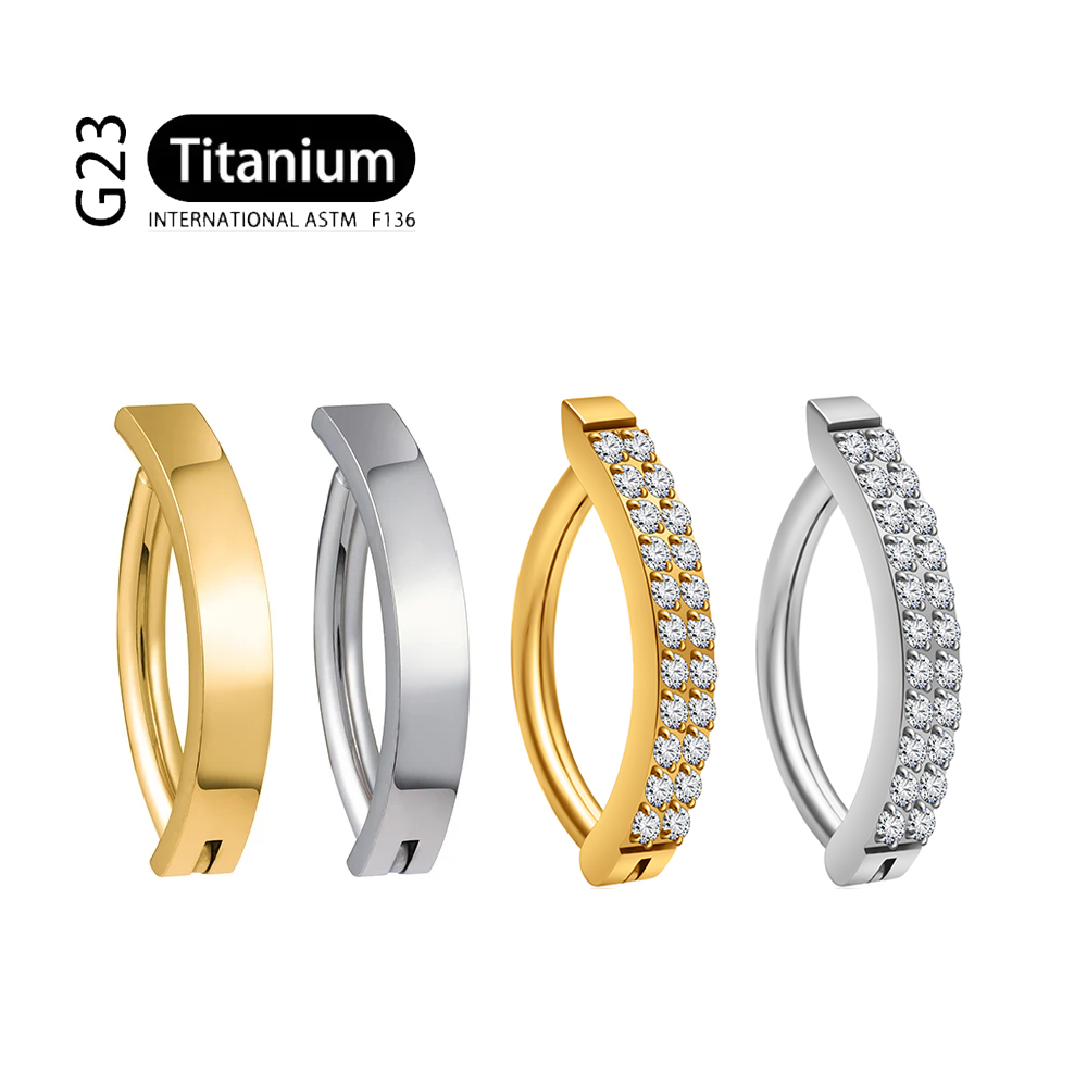 Curved Spring Bar - G23 Tindik Titanium 14G Baris Ganda