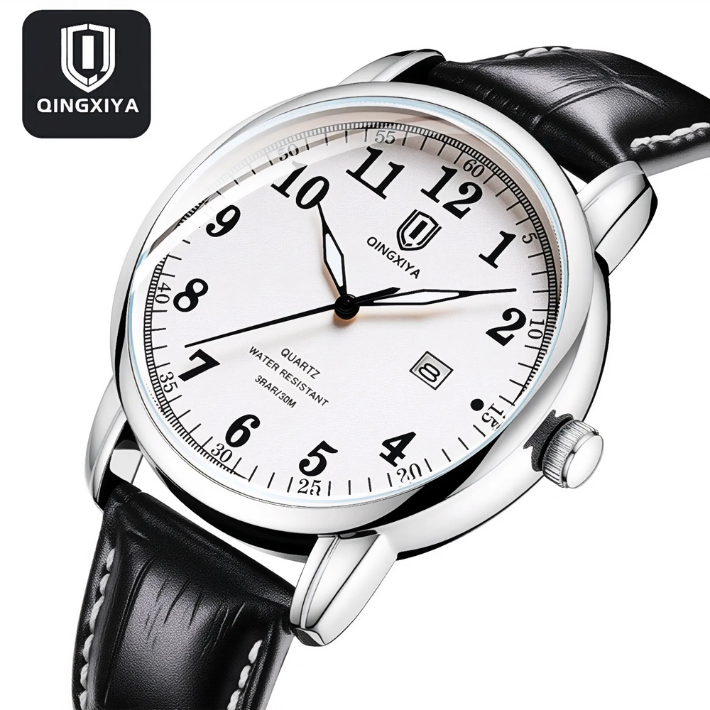 Leather Watch Band Men - QINGXIYA Jam Tangan Bisnis Pria Jam