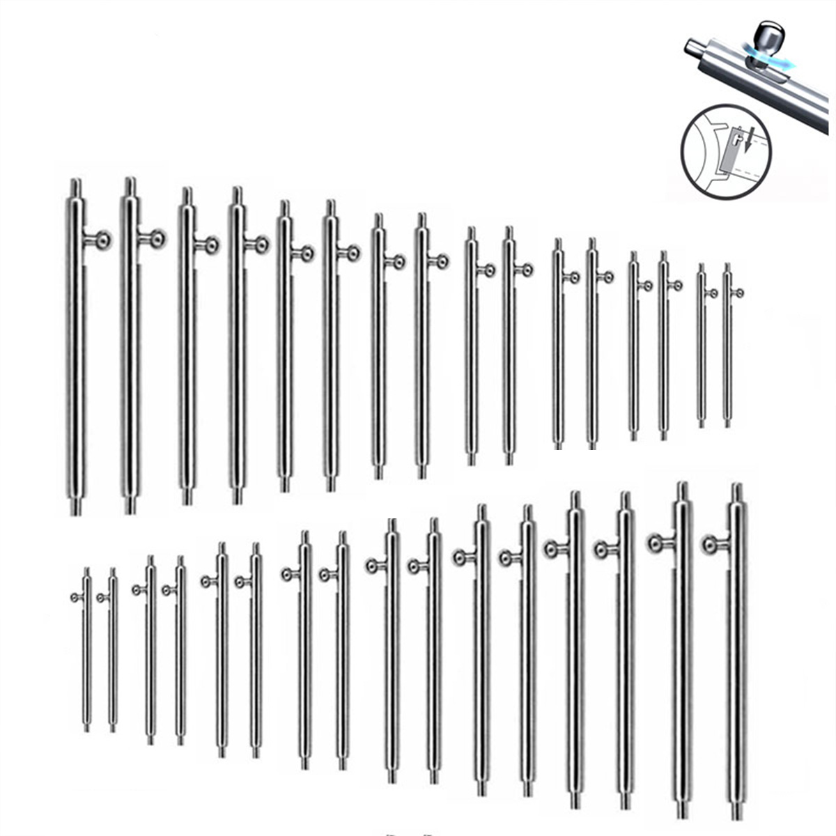 22MM 20MM 10 Buah Pin Jam Tang - Spring Bar Tool Set ulasan dan harga