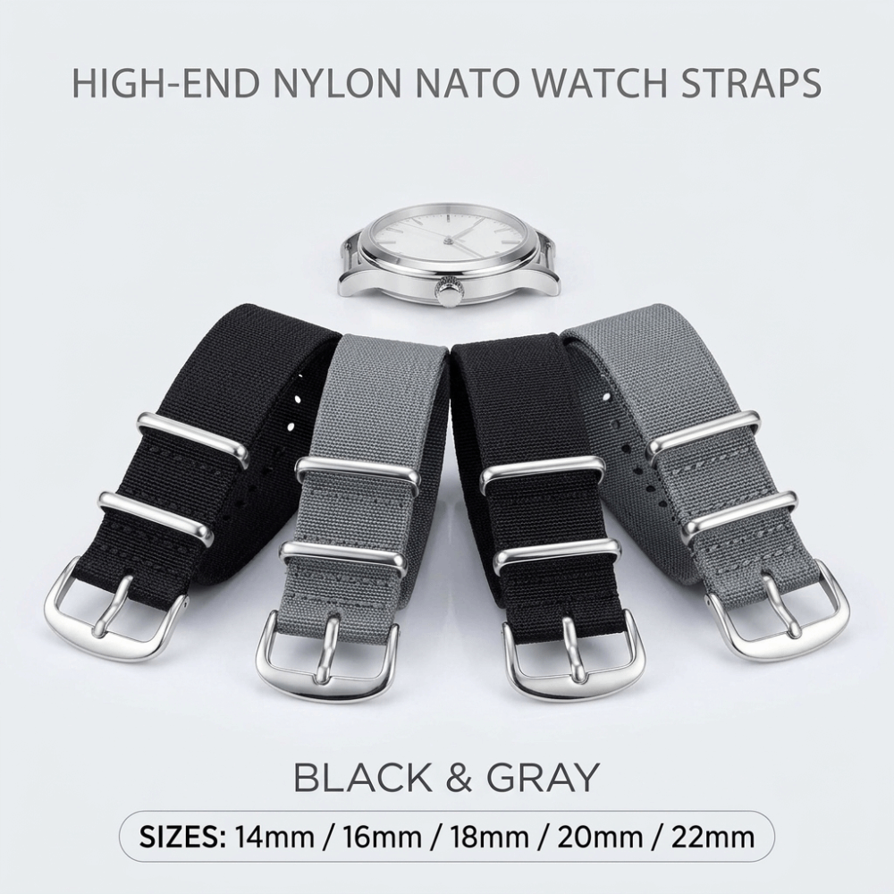 14/16/18/20/22Mm Tali Jam Tang - Nato Strap Nylon ulasan dan harga