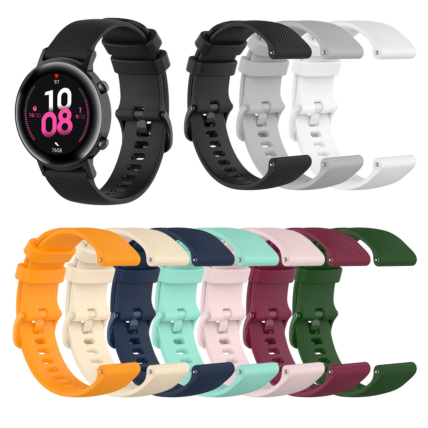 Tali Silikon 18Mm 20Mm 22Mm un - Silicone Watch Band 22Mm ulasan dan harga