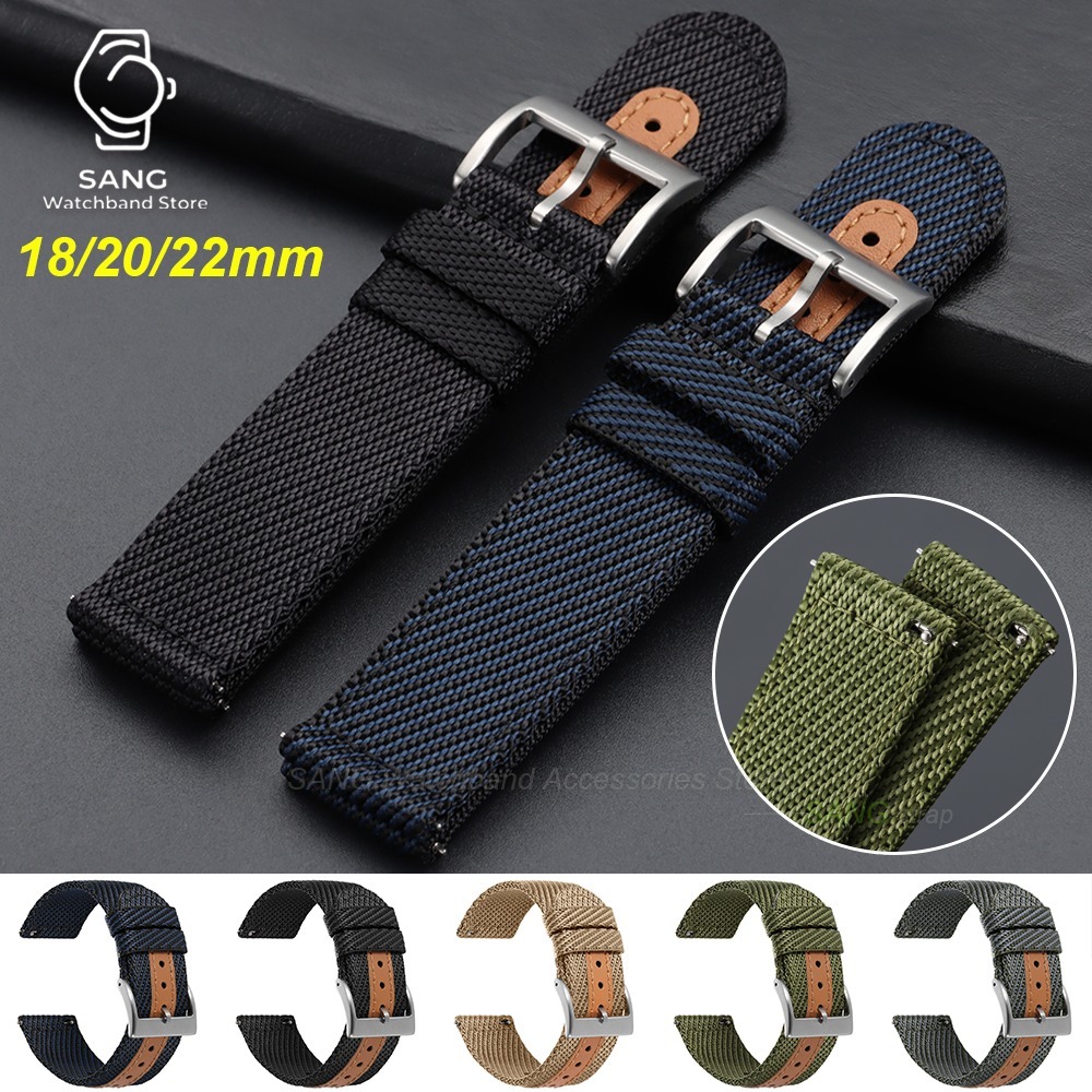 Tali Jam Tangan Kanvas Nilon L - Suede Strap Watch ulasan dan harga