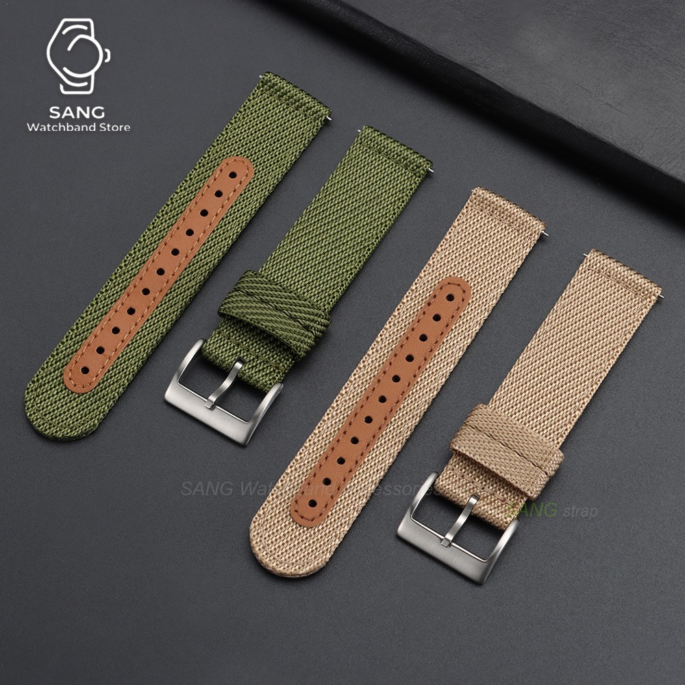 Tali Jam Tangan Kanvas Nilon L - Suede Strap Watch ulasan dan harga
