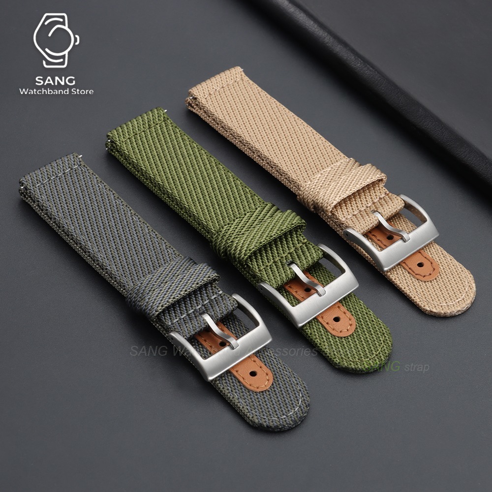 Tali Jam Tangan Kanvas Nilon L - Suede Strap Watch ulasan dan harga