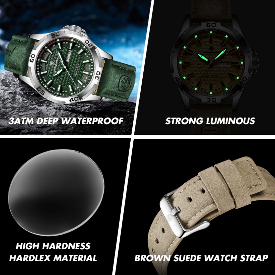 PAAZOMU Jam Tangan Pria Merek  - Leather Watch Band Men ulasan dan harga