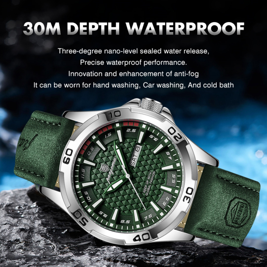 PAAZOMU Jam Tangan Pria Merek  - Leather Watch Band Men ulasan dan harga