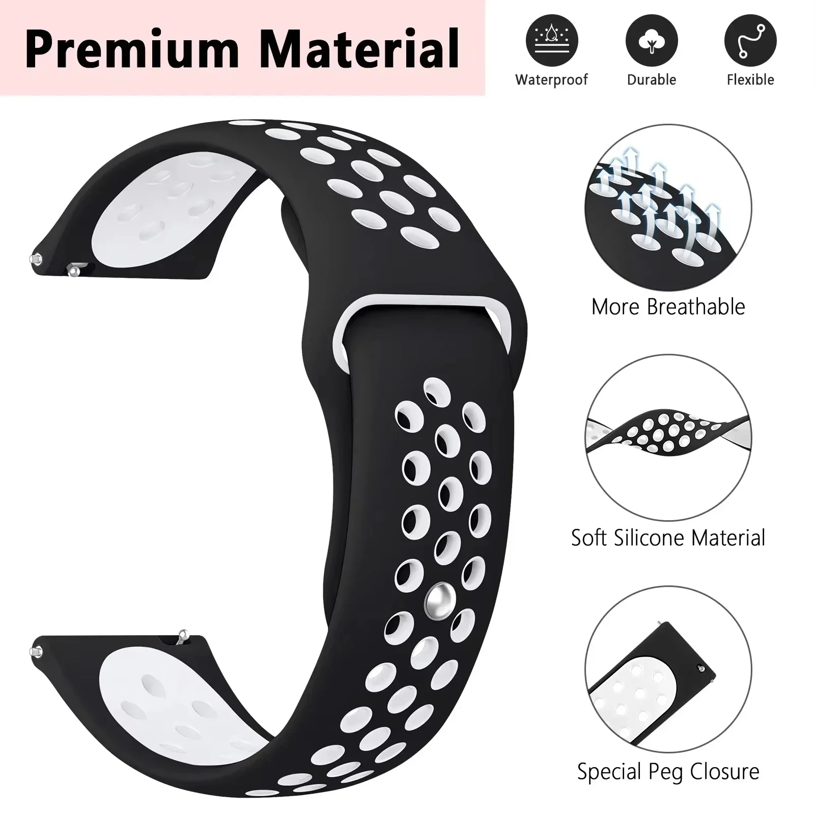Tali Silikon Warna-warni Venti - Silicone Watch Band 22Mm ulasan dan harga