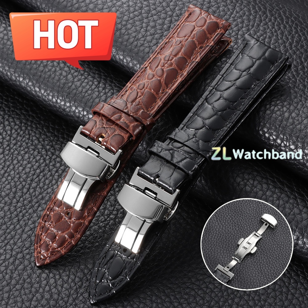 Tali Jam Tangan Kulit Motif Bu - Butterfly Clasp Deployant ulasan dan harga
