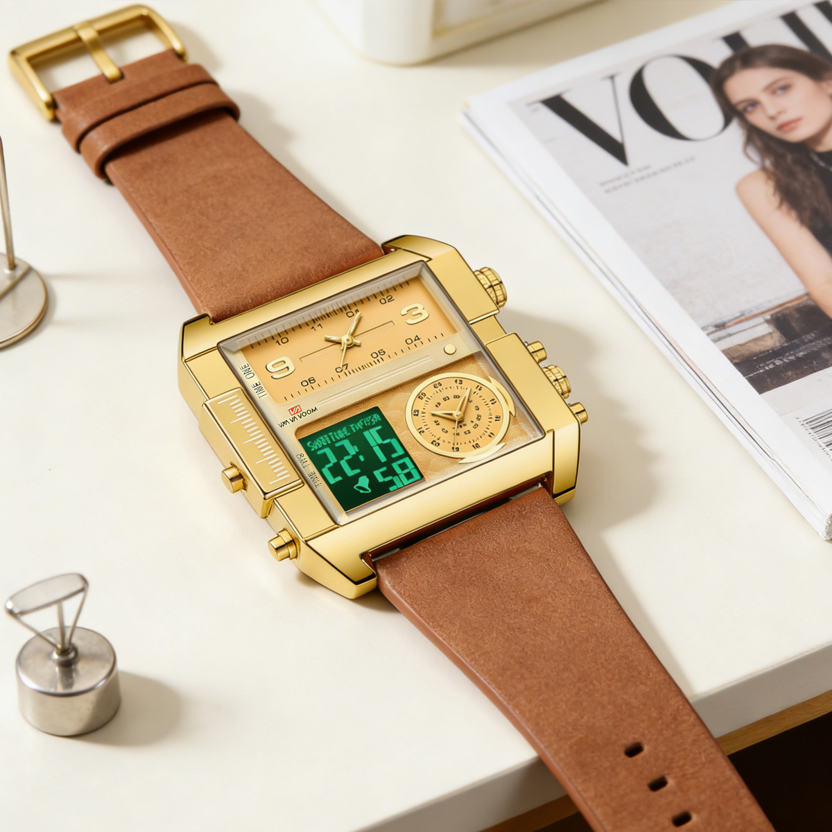 Jam Tangan Elektronik Pria Per - Leather Watch Band Men ulasan dan harga