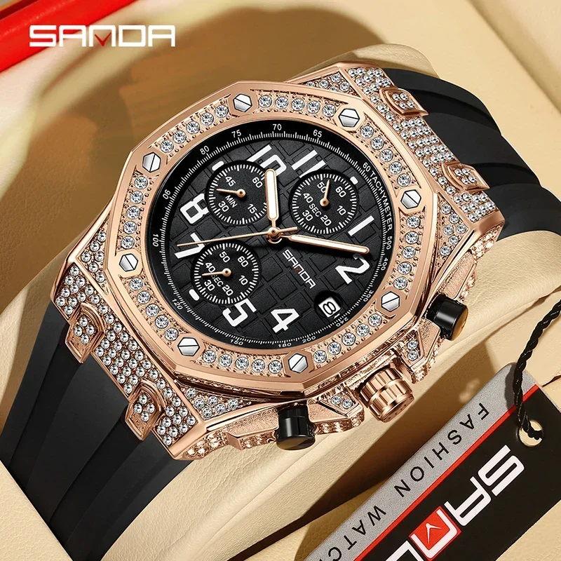 Jam Tangan Quartz Pria SANDA 7 - Rubber Strap Diver ulasan dan harga