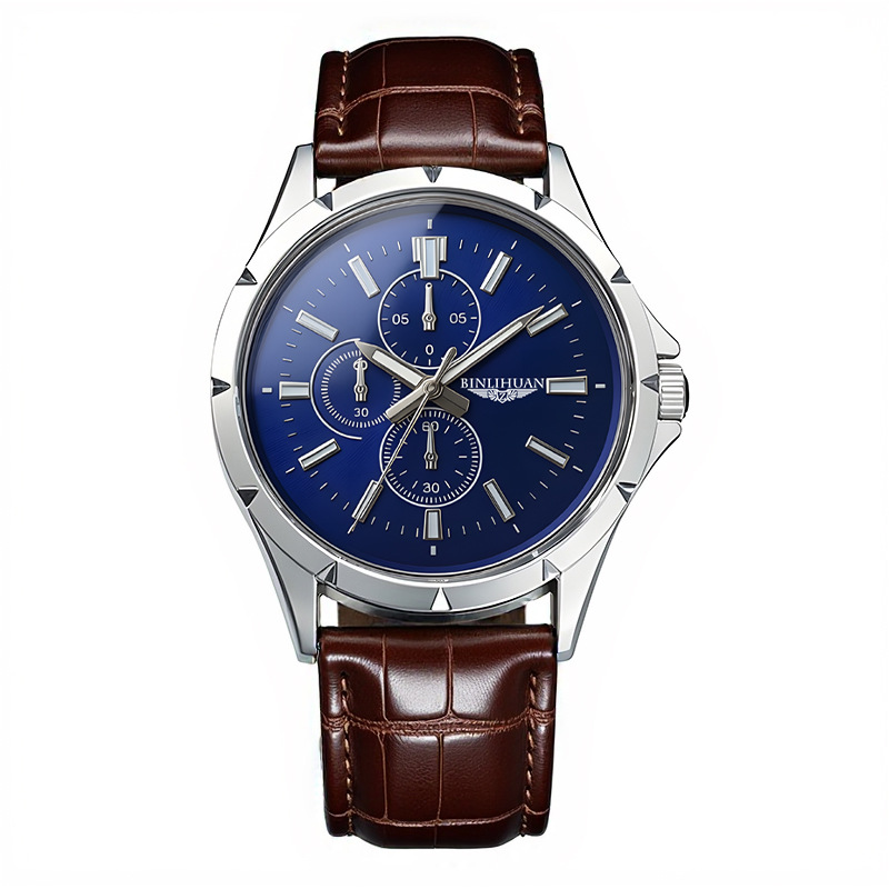Jam Tangan Kronograf Pria, Dia - Leather Watch Band Men ulasan dan harga