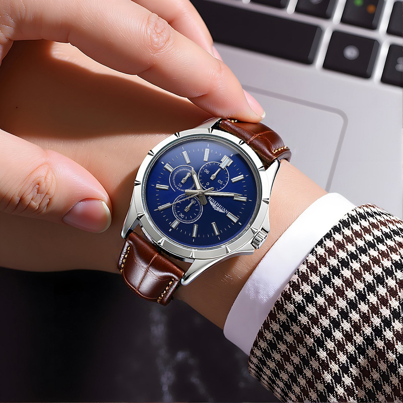 Jam Tangan Kronograf Pria, Dia - Leather Watch Band Men ulasan dan harga