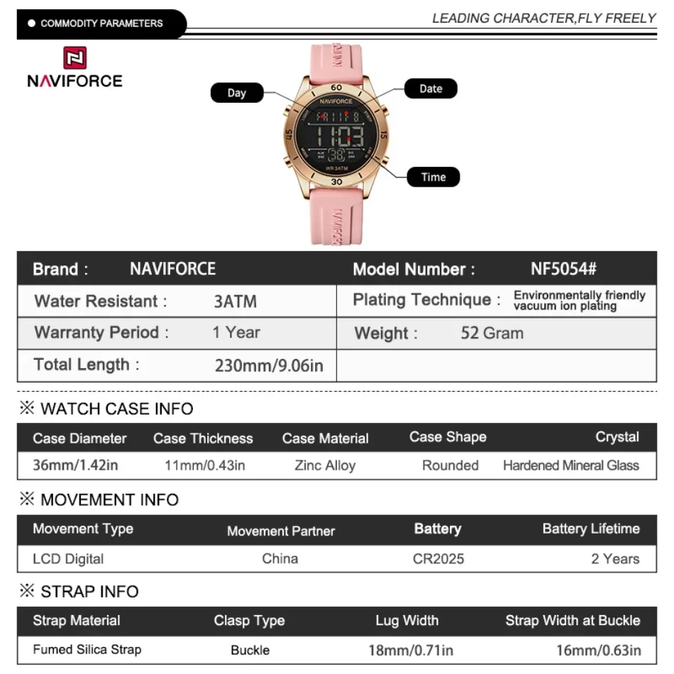 Jam Tangan NAVIFORCE untuk Wan - Silicone Band Women ulasan dan harga