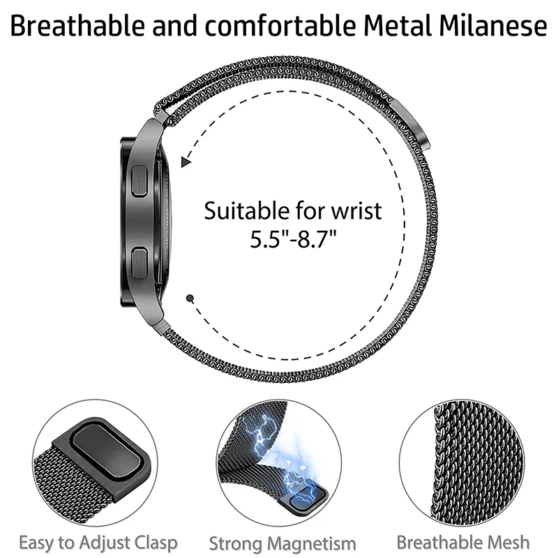 Tali 20Mm untuk Amazfit GTS 4/ - Milanese Loop Magnetic ulasan dan harga