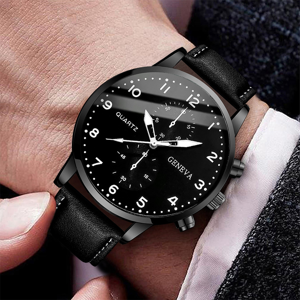 Jam tangan bisnis pria modis R - Leather Watch Band Men ulasan dan harga