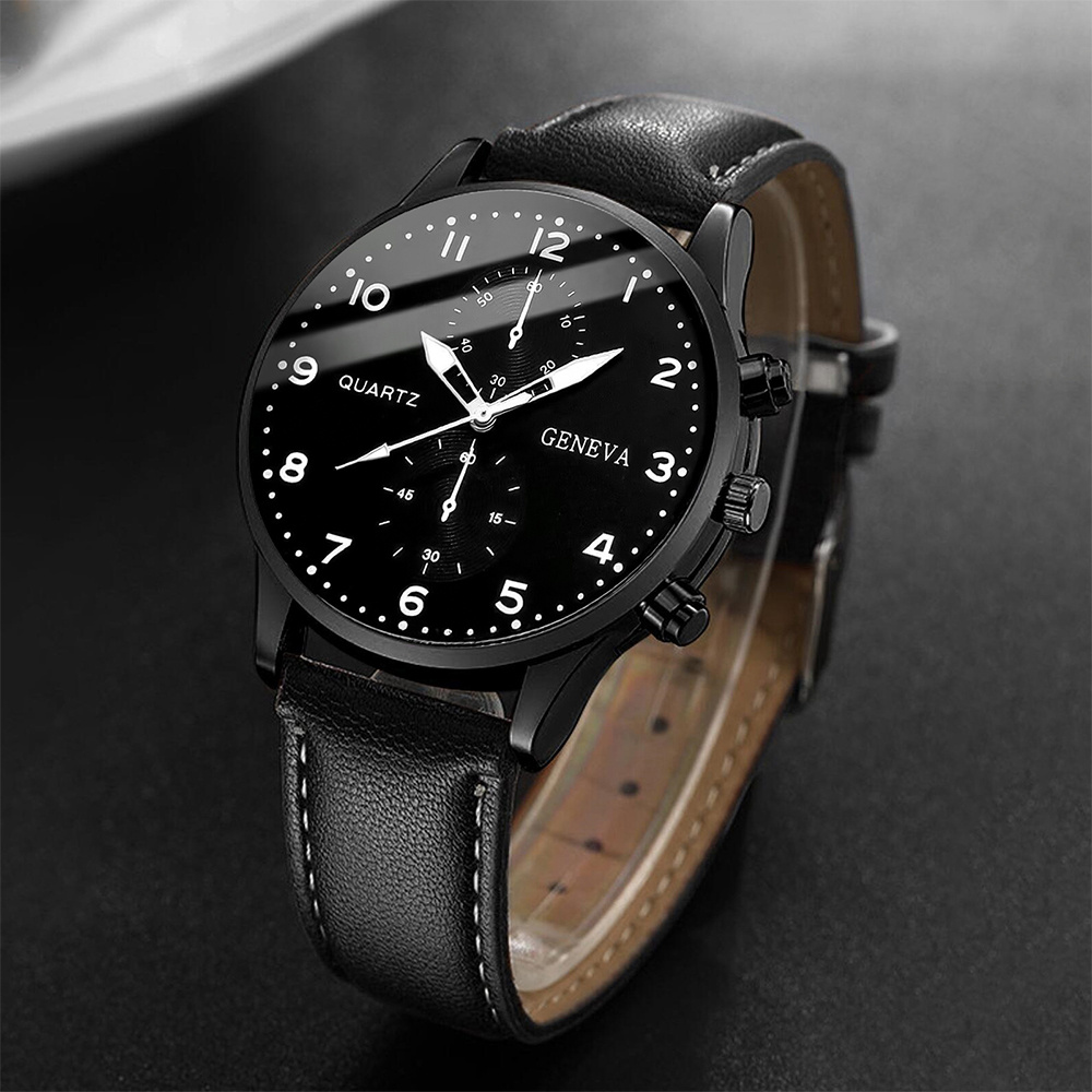 Jam tangan bisnis pria modis R - Leather Watch Band Men ulasan dan harga